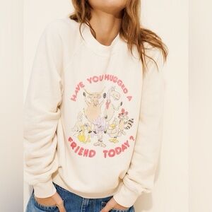 RE/DONE Hug A Friend Classic Crewneck Sweatshirt Womens Sz S/Small